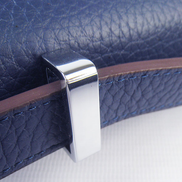 7A Hermes Oxhide Leather Message Bag Dark Blue H017